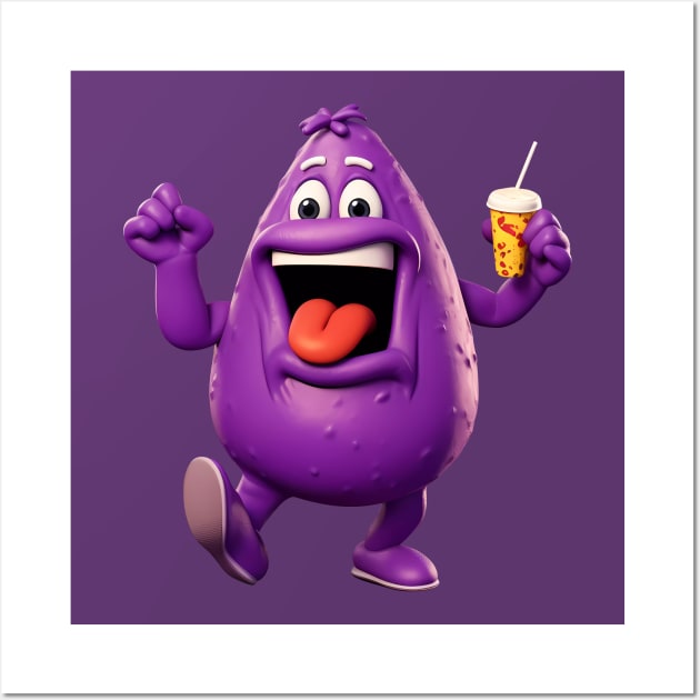 Funny Grimace McDonalds Wall Art by Acid_rain